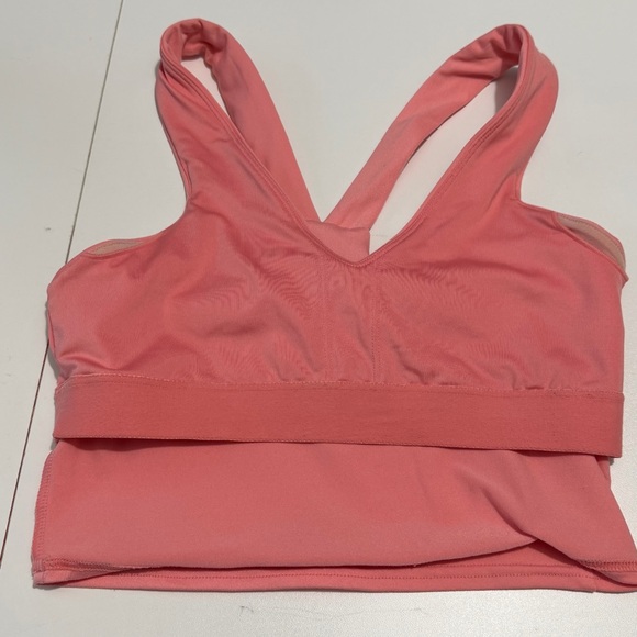 ALO Yoga Real Bra Tank Top Sz XS Fluorescent Pink Coral - Picture 5 of 6